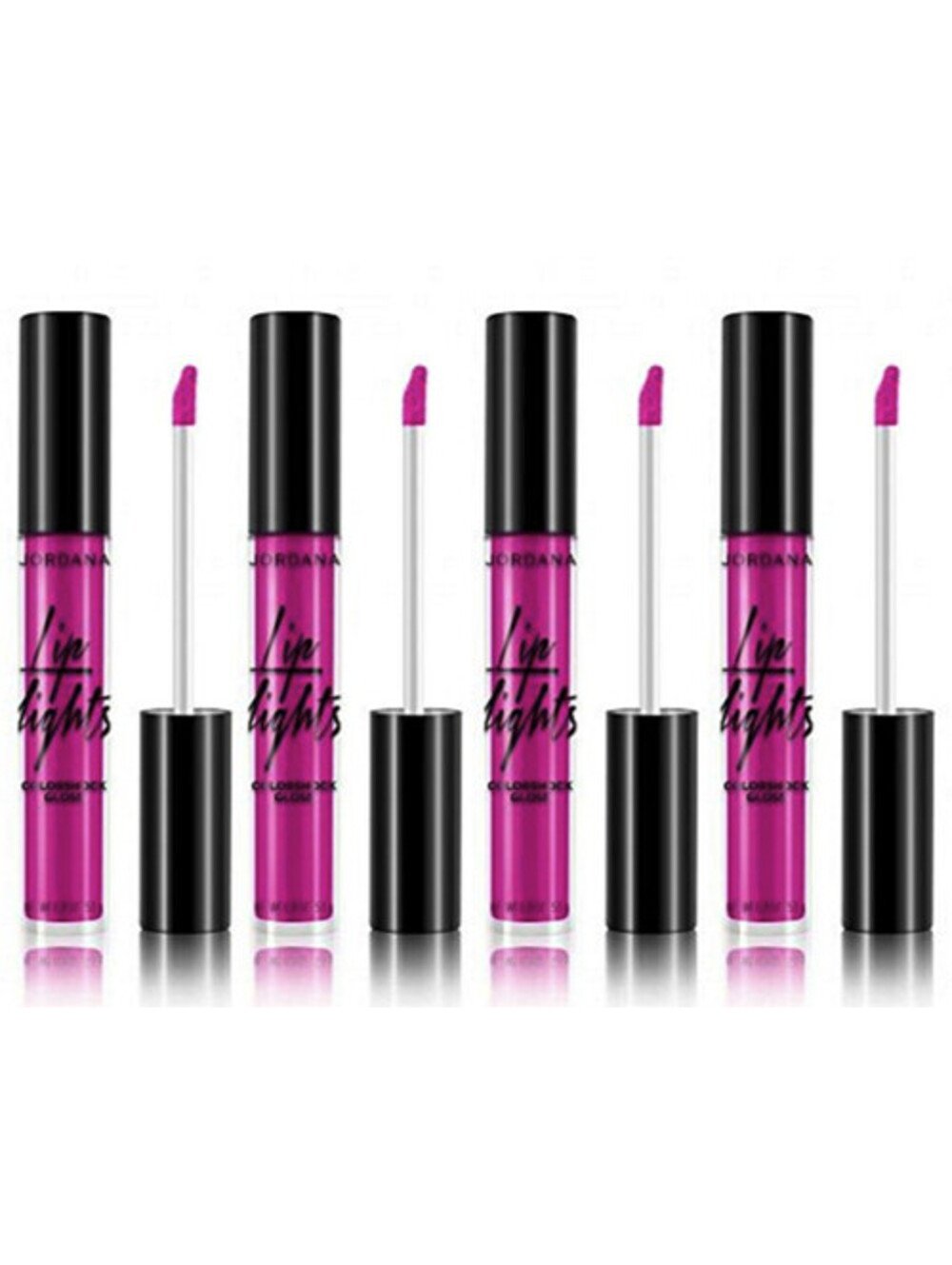 4-Pack New JORDANA Lip Lights Colorshock Gloss in 05 Fuchsia Flash (Sealed)